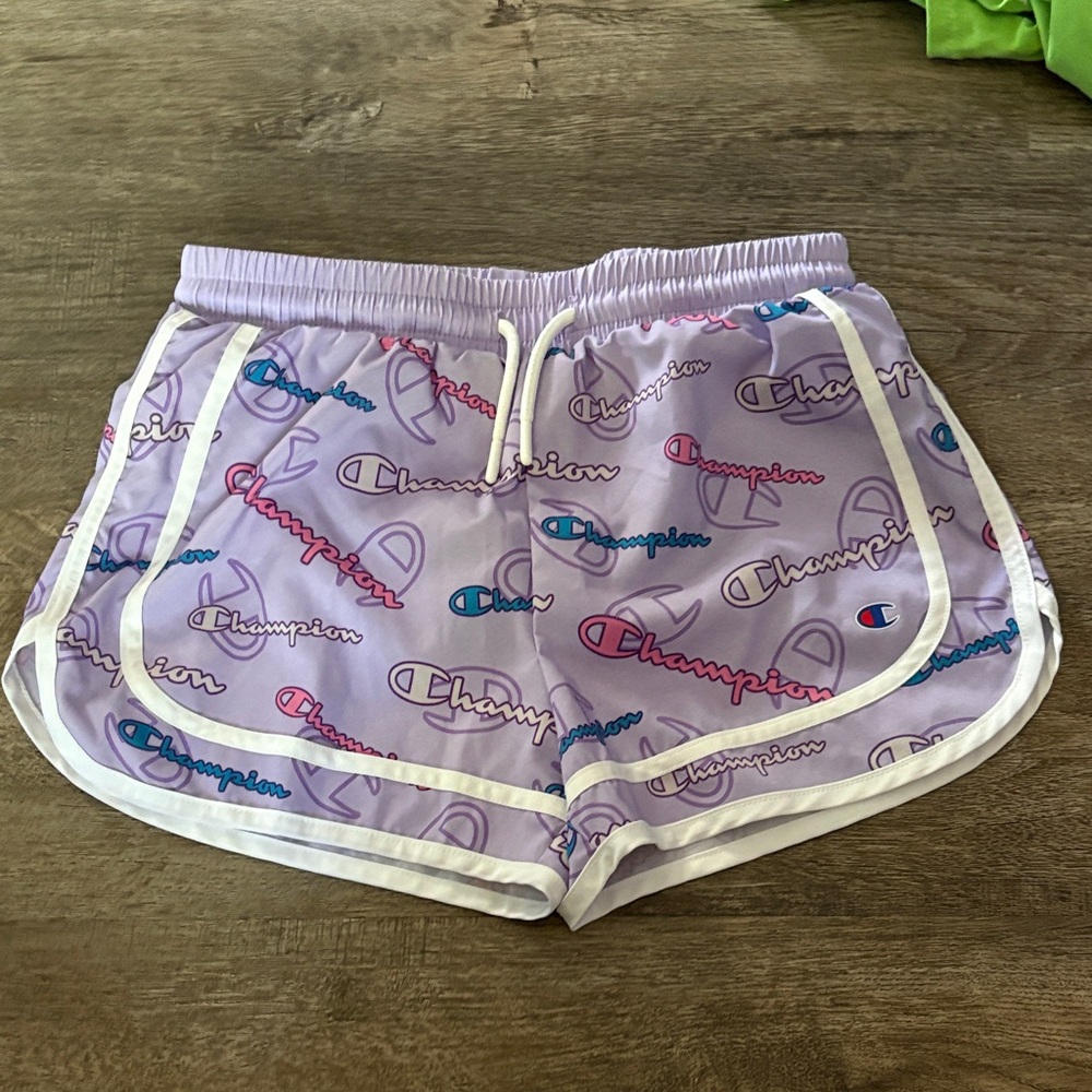 Champion Kids Lavender Logo Athletic Shorts